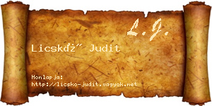 Licskó Judit névjegykártya